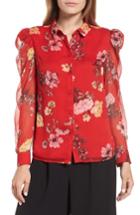 Women's Vince Camuto Mutton Sleeve Garden Fleur Blouse - Red