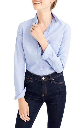 Women's J.crew End On End Boy Shirt - Blue