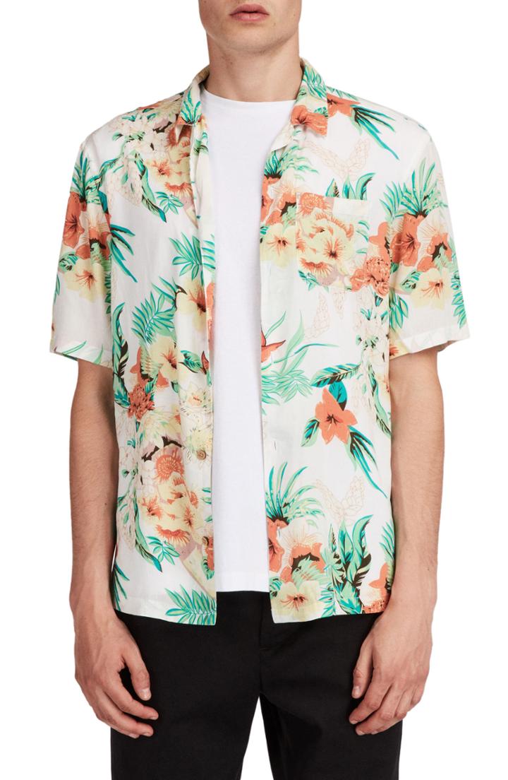 Men's Allsaints Calypso Regular Fit Sport Shirt - White