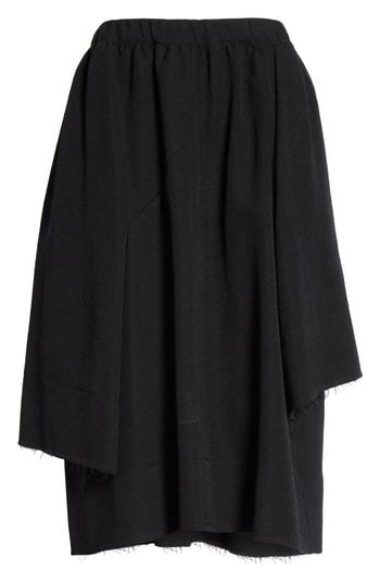 Women's Comme Des Garcons Drawstring Waist Wool Skirt - Black