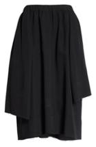 Women's Comme Des Garcons Drawstring Waist Wool Skirt - Black