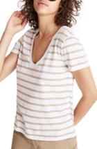 Women's Madewell Stripe Alto Scoop Tee, Size - White