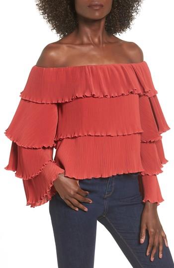 Women's Lovers + Friends Zayn Off The Shoulder Top - Red