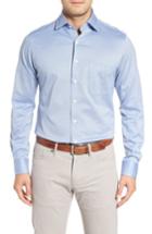 Men's Peter Millar Mesh Dot Classic Fit Sport Shirt - Blue