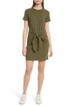 Women's Theory Dakui Rubric Tie Front Dress, Size - Green