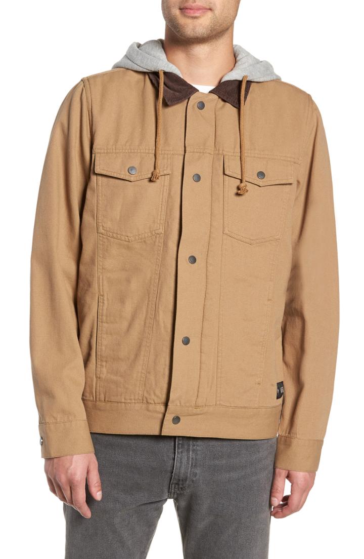 Men's Vans Av Edict Ii Canvas Trucker Jacket, Size - Brown