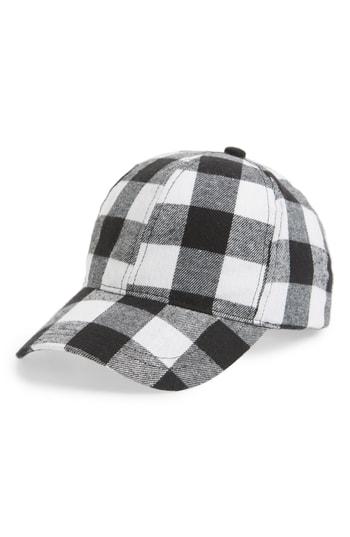 Women's Collection Xiix Plaid Baseball Cap - Black
