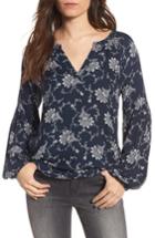 Women's Hinge Blouson Sleeve Top - Blue