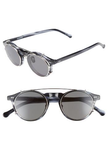 Women's Hadid Captain 46mm Clip-on Sunglasses - Steel Blue
