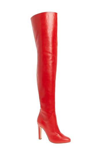 Women's Francesco Russo Over The Knee Boot .5us / 37eu - Red