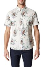 Men's 7 Diamonds Wild Thoughts Tiger Print Woven Shirt - White