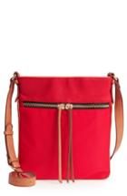 Sondra Roberts Nylon & Faux Leather Crossbody Bag - Red