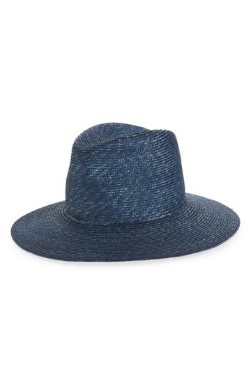 Women's Lola Hats Plain Main Straw Hat - Blue