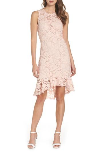 Women's Vince Camuto Sleeveless Lace Sheath Dress - Pink