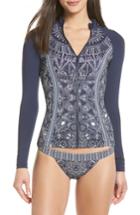 Women's Rip Curl Nighthawk Front Zip Rashguard - Blue
