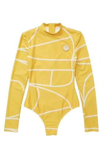 Women's Billabong Babylon Rashguard Bodysuit - Metallic