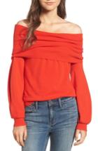 Women's Treasure & Bond X Something Navy Off The Shoulder Sweater - Red