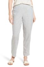 Women's Eileen Fisher Stripe Tapered Hemp Blend Ankle Pants, Size - Blue