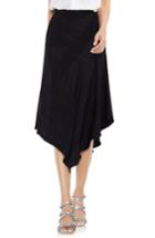 Women's Vince Camuto Chalk Stripe Asymmetrical Hem Skirt - Black