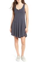 Women's Lush Ribbed Skater Dress - Blue