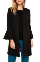 Women's Wallis Edge To Edge Flare Sleeve Coat - Black