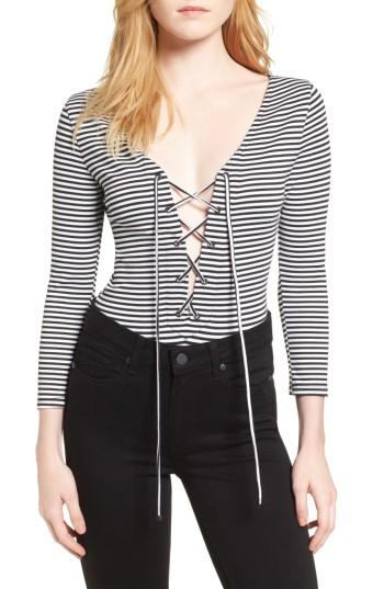 Women's Kendall + Kylie Lace-up Bodysuit - Black