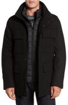 Men's Marc New York Shadow Plaid Wool Blend Jacket With Detachable Insert, Size - Black