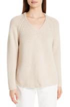 Women's Eileen Fisher V-neck Cashmere Sweater, Size - Beige