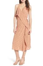 Women's Line & Dot Yoanna Ruffle Trim Wrap Dress - Beige