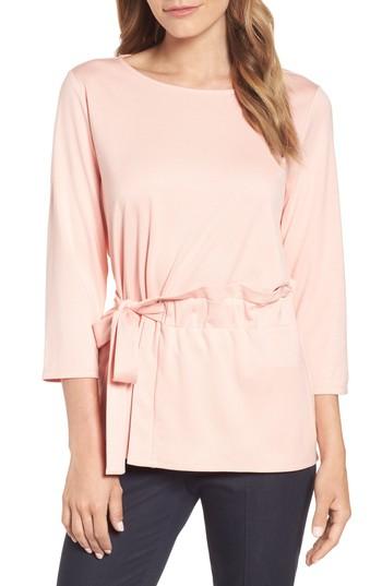 Women's Halogen Gathered Waist Tie Top Tunic - Coral
