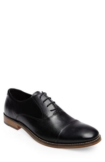 Men's Steve Madden Finnich Textured Cap Toe Oxford .5 M - Black