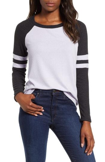 Women's Gibson Cozy Long Sleeve Varsity Top - Purple