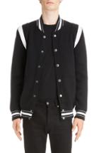 Men's Givenchy Knit Teddy Wool Varsity Jacket, Size - Black