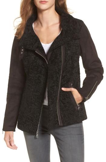 Women's Vince Camuto Faux Shearling Jacket - Black