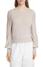 Women's Vince Wool Cold Shoulder Sweater - Beige