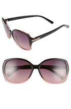 Women's Polaroid Eyewear 58mm Oversized Polarized Sunglasses - Black Shaded/ Pink/ Polarized