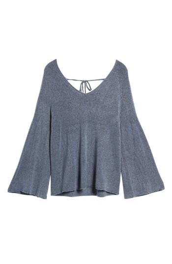 Women's Hinge Bell Sleeve Sweater, Size - Blue