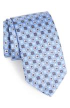 Men's Eton Geometric Medallion Silk Tie, Size - Blue