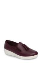 Women's Fitflop(tm) Tassle 'superskate' Wedge Sneaker .5 M - Purple