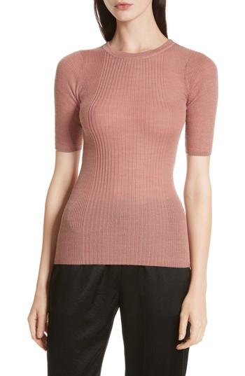 Women's T By Alexander Wang Wash N Go Rib Knit Tee - Pink