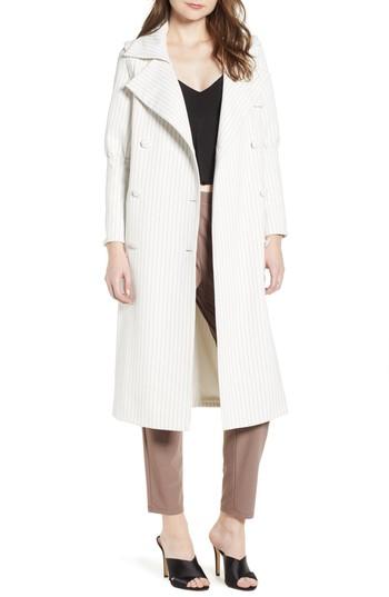 Women's Elliatt Rosaline Stripe Trench With Detachable Sleeves - White