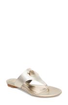 Women's Salvatore Ferragamo Enfola Thong Sandal C - Metallic