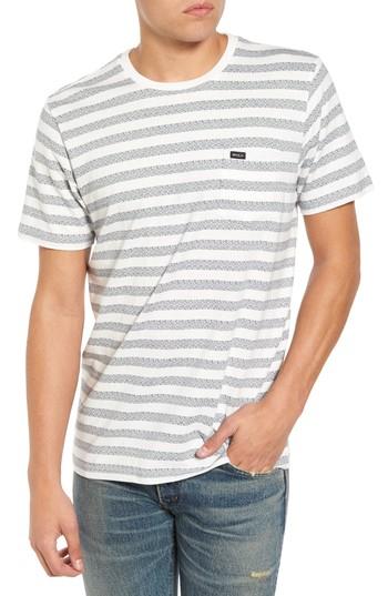 Men's Rvca What's Shakin' Stripe T-shirt - White