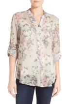 Women's Kut From The Kloth 'jasmine' Floral Print Roll Sleeve Blouse