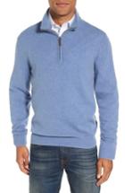 Men's Nordstrom Men's Shop Regular Fit Cashmere Quarter Zip Pullover - Blue