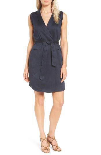 Women's Classiques Entier Faux Wrap Linen Blend Dress