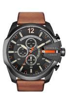 Men's Diesel 'mega Chief' Leather Strap Watch, 51mm