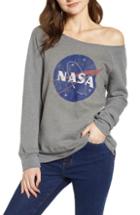 Women's Recycled Karma Nasa Off The Shoulder Sweatshirt - Grey