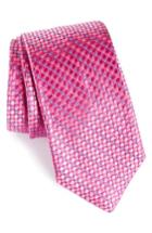 Men's Nordstrom Men's Shop Carter Dot Silk Tie, Size X-long - Pink