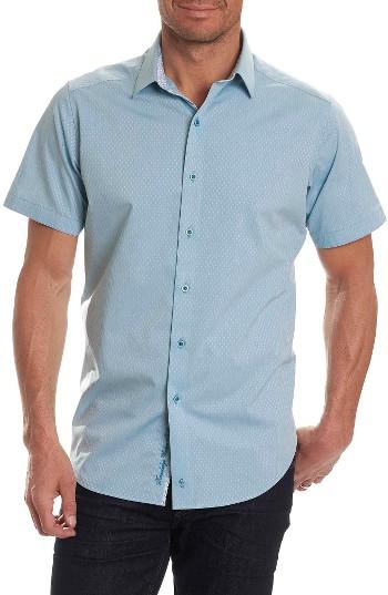 Men's Robert Graham Clemens Short Sleeve Sport Shirt, Size - Blue